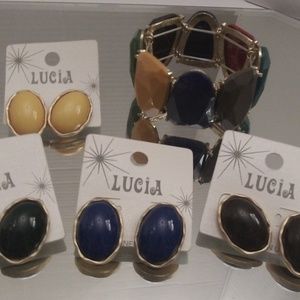 NWT GORGEOUS 4 LUCIA EARRINGS & BOGOT BRACELET B72